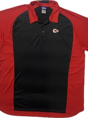 NFL Kansas City Chiefs Red and Black Polo Shirt